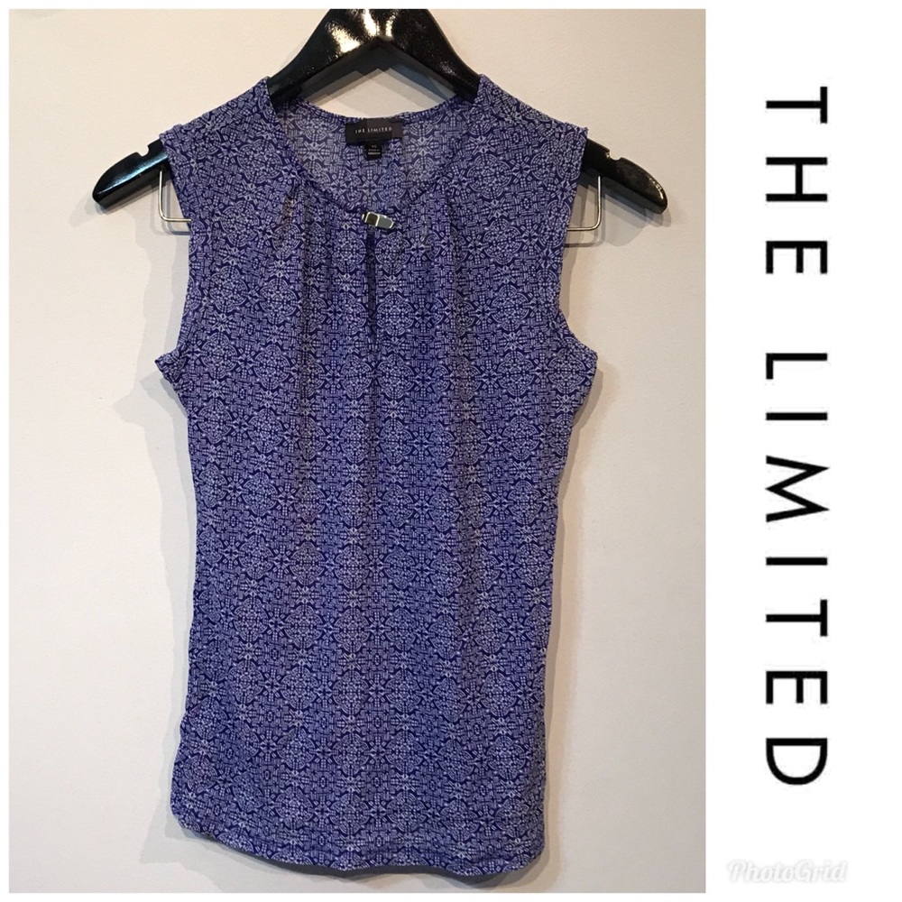 White and Blue semi sheer blouse